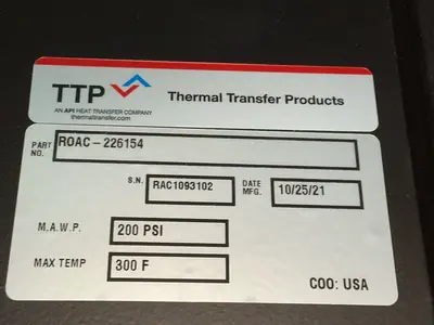 Used 2021 THERMAL TRANSFER PRODUCTS ROAC226154 Chemical & Process Equipment Ohio US | HGR 24 #1506902