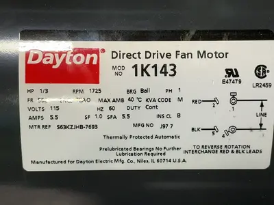 Used DAYTON 1K143 Motors (misc) Ohio US | HGR 24 #1556721