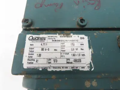 Dodge HB382CN140TC Quantis Inline Gearbox 4.77:1 Reducer 5Hp 367rpm 140TC