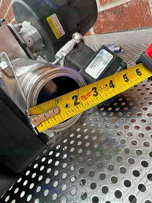 USED 5 ITT PURE-FLO STAINLESS STEEL DIAPHRAGM VALVES W/ 2" TO 1/2" SANITARY FITTING