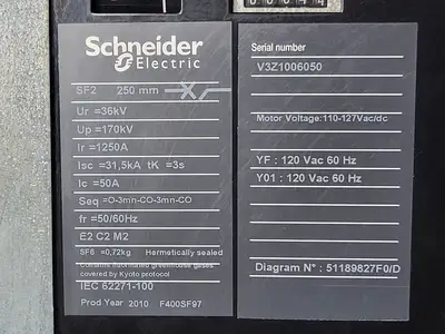 NEW 2010 SCHNEIDER ELECTRIC SF2 250MM