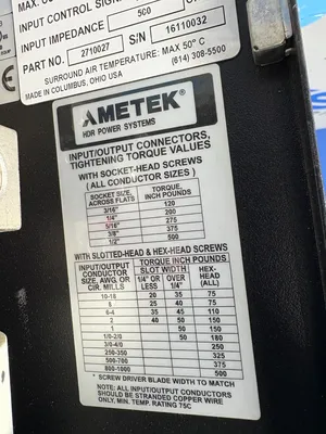 AMETEK ZF2-480-225-NC-01 Electrical/PLC/Automation | ESS Industrial Equipment Sales (11)