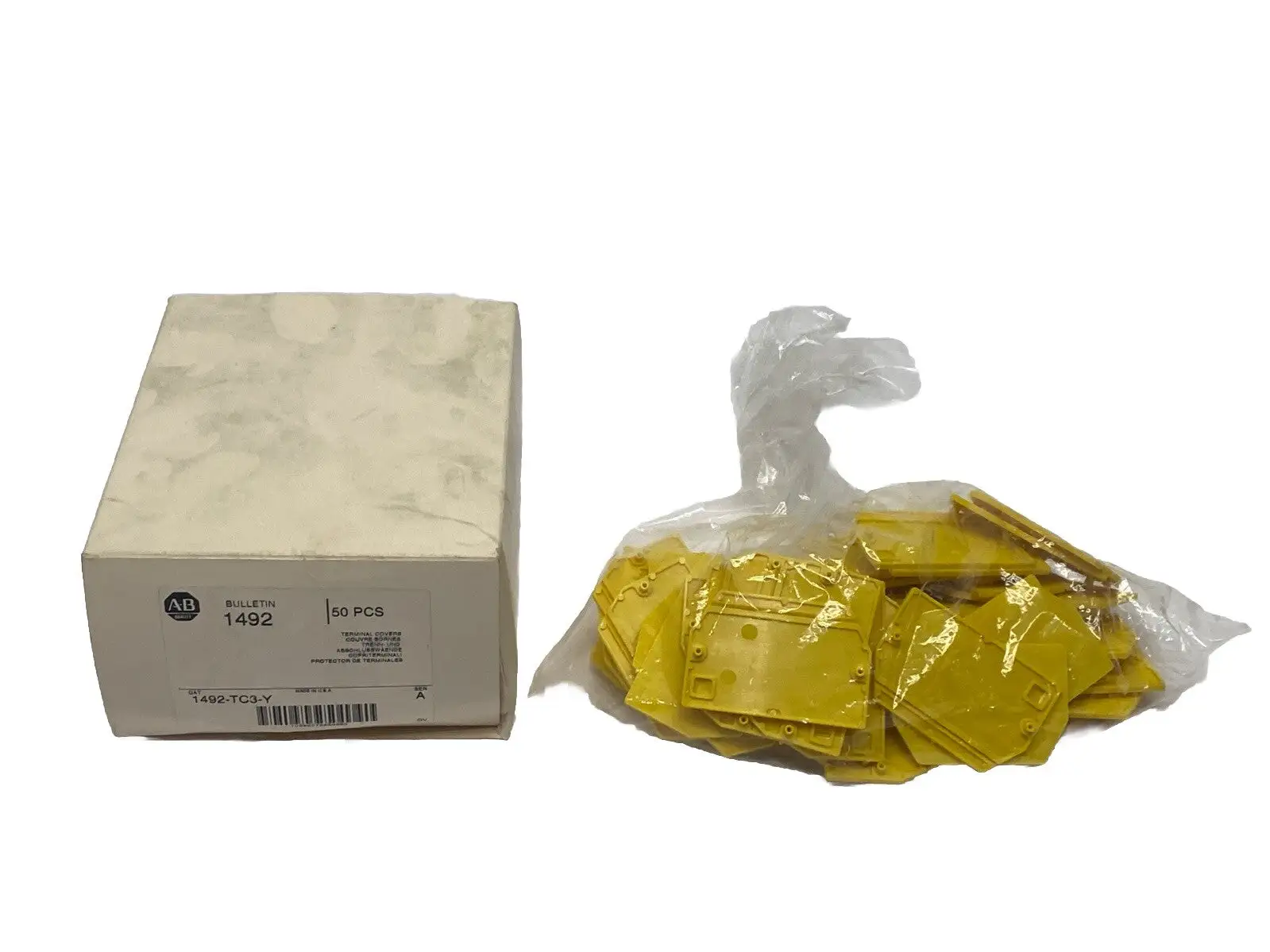 Allen Bradley 1492-TC3-Y Ser A Terminal Covers Yellow LOT OF 50 - New Other