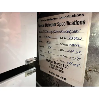 Used METTLER TOLEDO 77H/20X08/9/300-800/MD/AISS Metal Detectors West Virginia US | JM Industrial #1466000