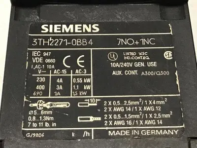 USED SIEMENS 3TH2271-0BB4