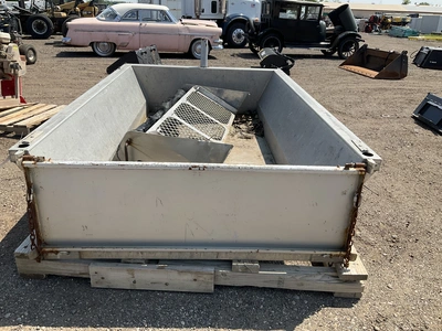 Aluminum 8’L dump box insert for a long box pickup truck, electric over hydraulic pump, no wiring or...