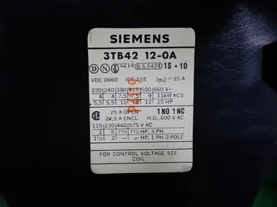 Used SIEMENS 3TB42 120A PLC Contactors Ohio US | HGR 24 #785552