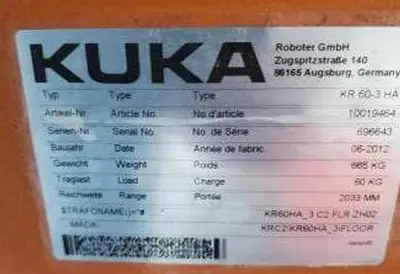 USED KUKA KR 60-3 HA