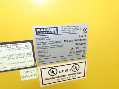 Kaeser Sigma Panel Metal Cover Surround Set Off AS40T Rotary Screw Vacuum