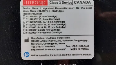 Used 2024 LUTRONIC CLARITYII Lasers / Laser Systems Ontario CA | Platinum Group #1318106