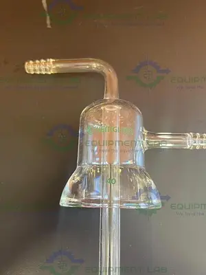 USED CHEMGLASS 65MM JOINT DIP / SYPHON TUBE W/ HOSE FITTINGS
