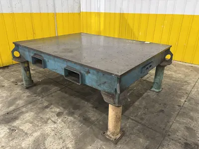 83" X 64" X 32" HEAVY DUTY STEEL LAYOUT TABLE W/ FORKLIFT SLOTS: STOCK #23560