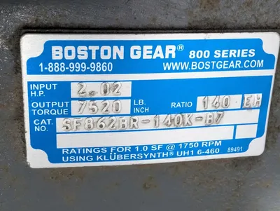 Boston Gear SF862BR-140K-B7 800 Series Helical Gearbox 2.02 HP 140 Ratio Used