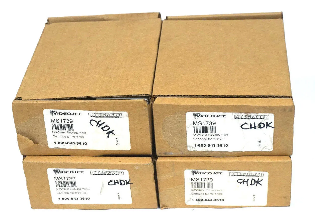 LOT OF 4 NEW VIDEOJET MS1739 OIL/WATER REPLACEMENT CARTRIDGE FOR MS1738