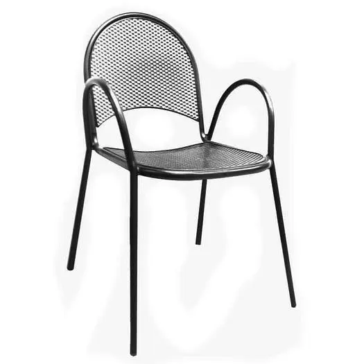BLACK MESH BACK AND SEAT OUTDOOR CHAIR