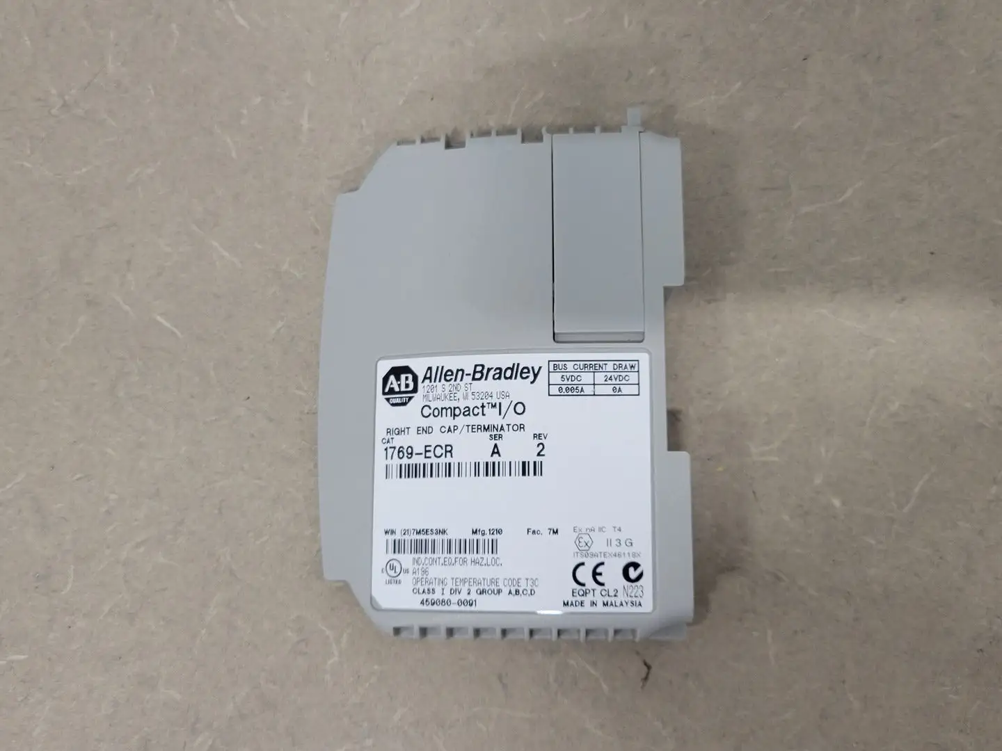 Used ALLEN-BRADLEY 1769-ECR Misc Electrical & Power Parts British Columbia CA | Lenmark #252166