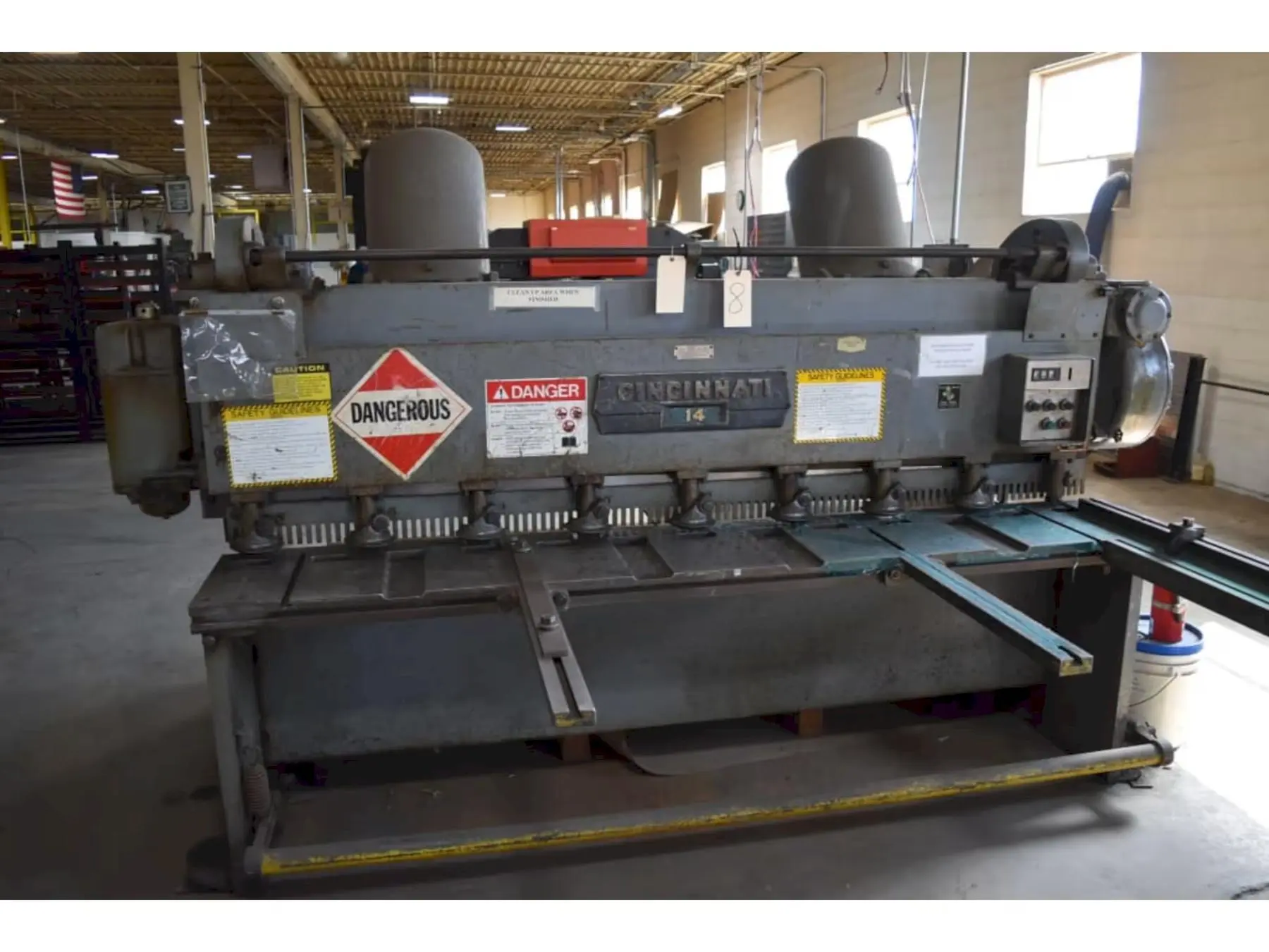 8' x 3/16" CINCINNATI MODEL #1408 MECHANICAL POWER SQUARING SHEAR: STOCK #22769