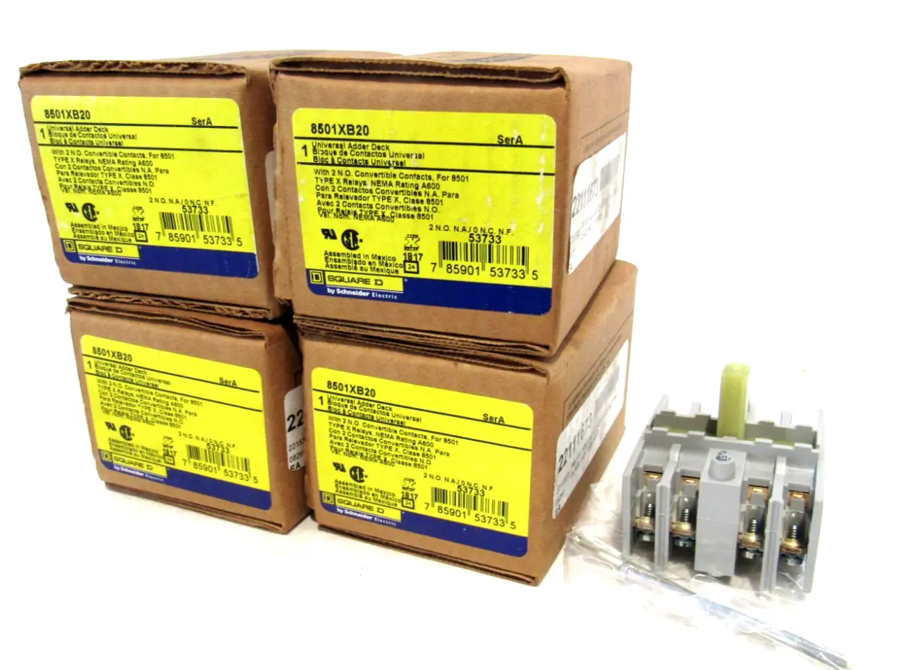 LOT OF 4 NEW SQUARE D 8501XB20 ADDER DECK