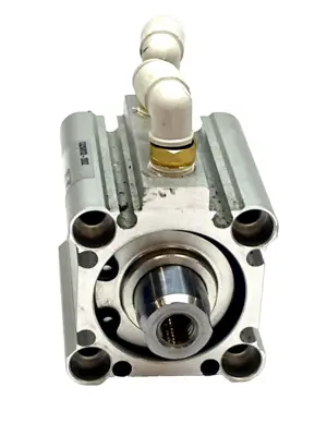 USED SMC COMPACT CYLINDER, 32MM BORE 20MM STROKE DOUBLE ROD