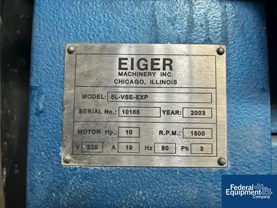 USED EIGER 5 Liter Eiger Media Mill, Model 5L-VSE-EXP