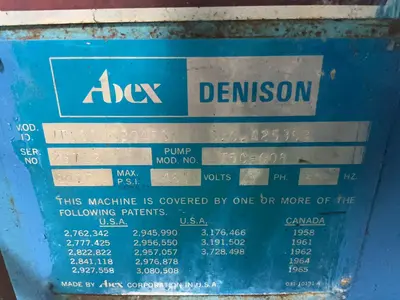 Used APEX DENISON WT120MC304FS1 C-Frame Presses Ohio US | HGR 24 #1496370