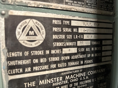 USED MINSTER MINSTER 6 PRESS