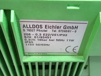 Used ALLDOS EICHLER 2080,3 E22/V01/P03 Pumps (Metering) Ohio US | HGR 24 #737550
