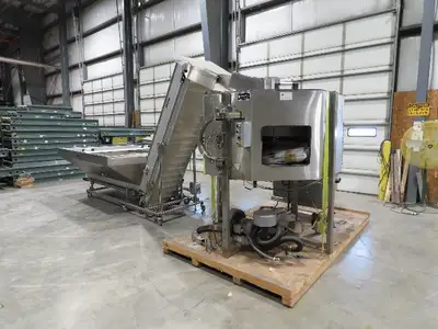 Haumiller Bottle Cap Bowl Feeder with Feed Hopper Elevator Conveyor 480V