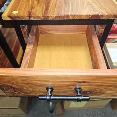 Beautiful Finished Cedar Nightstand Table w/drawer