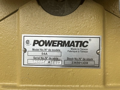 USED POWERMATIC 54A JOINTER