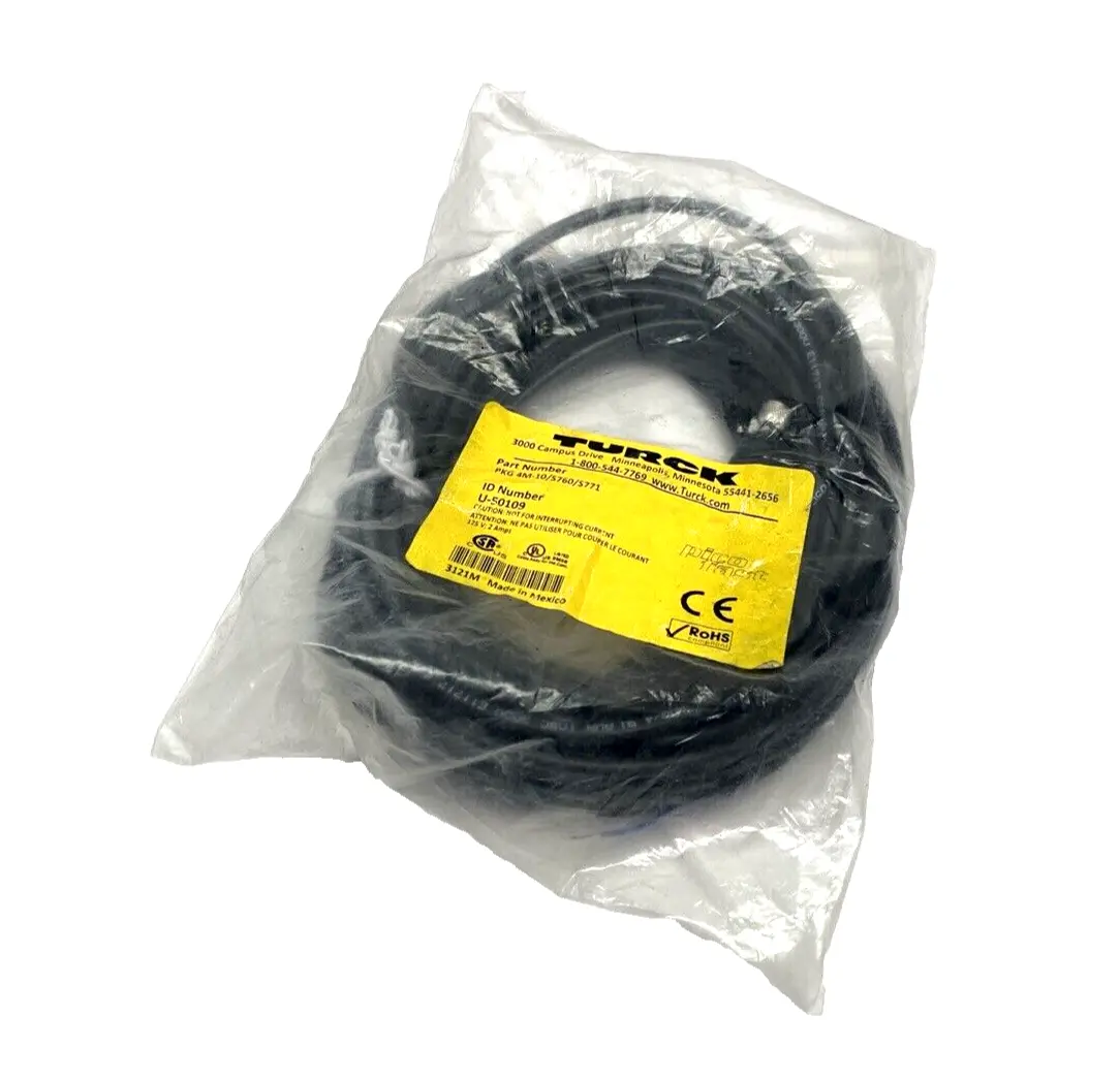 NEW TURCK PICOFAST CONNECTION CABLE M8 FEMALE 4-PIN U-50109