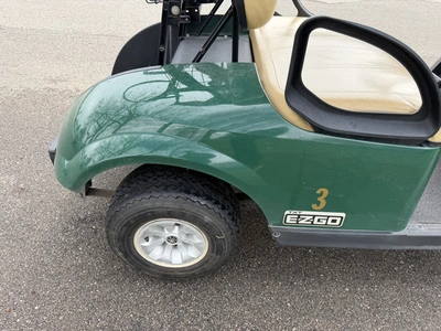 (1) 2015 E-Z-Go golf cart with a Kawasaki gas engine, includes Club canopy and ball washer, fold-dow...