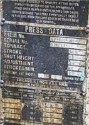 Used 1984 CLEARING S2-500-108-60 Straight Side Presses New Jersey US | National Machinery Exchange #1498996