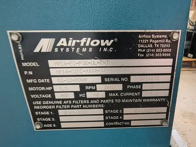 AIRFLOW SYSTEMS INC. MP14-BI-PG6-DL-EXTD0P DUST COLLECTOR | ESS Industrial Equipment Sales (5)