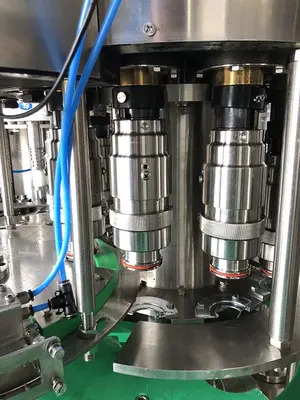 USED 2017 ZHANG J IAGANG, BEIJING CHINA TRI-BLOCK 40 VALVE BOTTLE RINSER, FILLER, CAPPER
