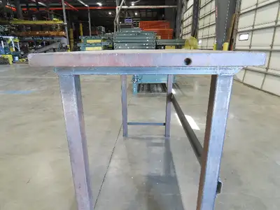 Industrial Butcher Block Top Workbench Table 72"W 30"D 46"H Heavy Steel Legs