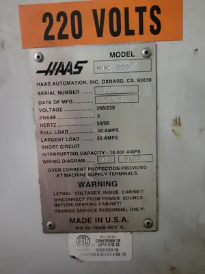 Used 2005 HAAS MDC-500 Vertical Machining Centers Illinois US | Aucto #1421907