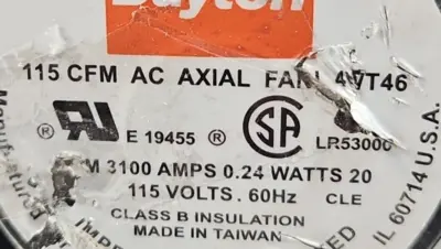 Dayton 4WT46 Square Axial Fan 115VAC Loc4C45
