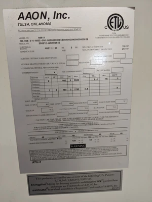 AAON 8 Ton Air Conditioner