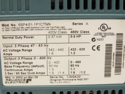 Used RELIANCE ELECTRIC _UNKNOWN_ Variable Speed Drives Indiana US | Arrow Industrial #1316619