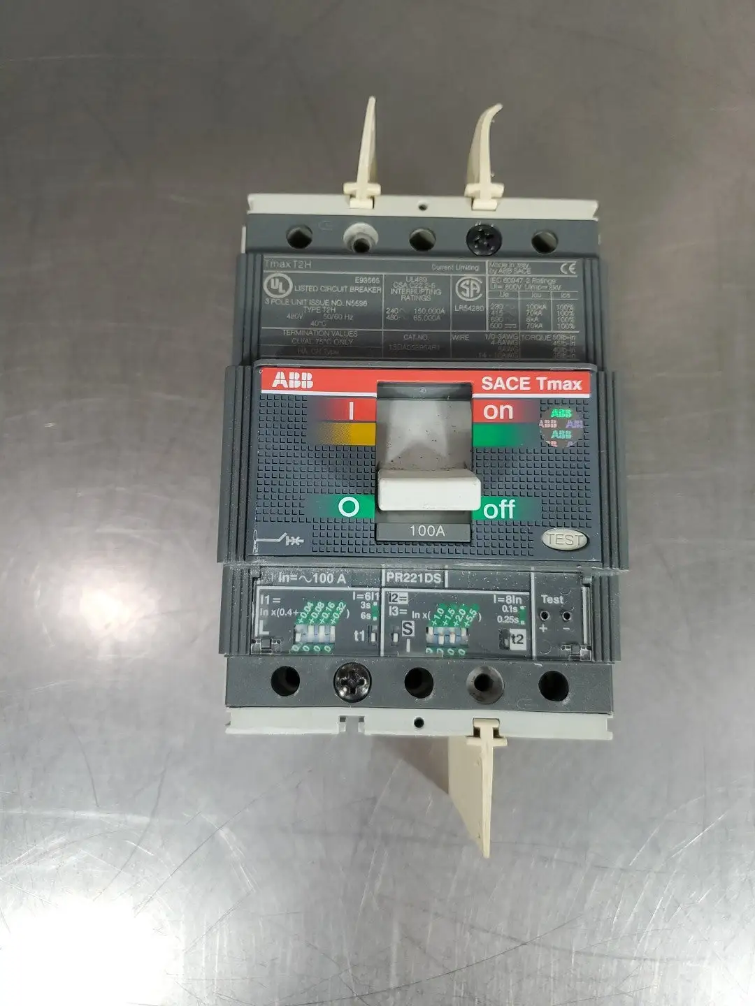 USED ABB SACE Tmax T5H 100A Circuit Breaker, 480V, 3Pole