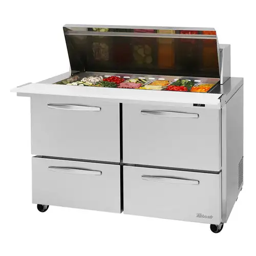 Turbo Air PST-48-18-D4-N 48" PRO Series Mega Top Sandwich/Salad Prep Table w/ Refrigerated Base, 115v