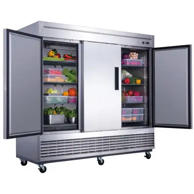 New | in-Stock Dukers New Dukers D83R Stainless Steel Solid 3-Door Commercial Reach-in Refrigerator Refrigerators Illinois US | Falcon Restaurant Supply #1376262