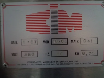 Used CIM 10-01 Dough Sheeters & Presses California US | BakeryEquipment.com #1554568