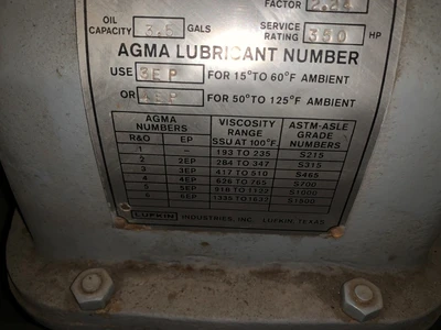 Lufkin S85CH Gear Reducer, 1.801 Ratio