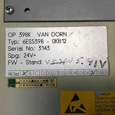 USED VAN DORN 6ES5398-0KB12