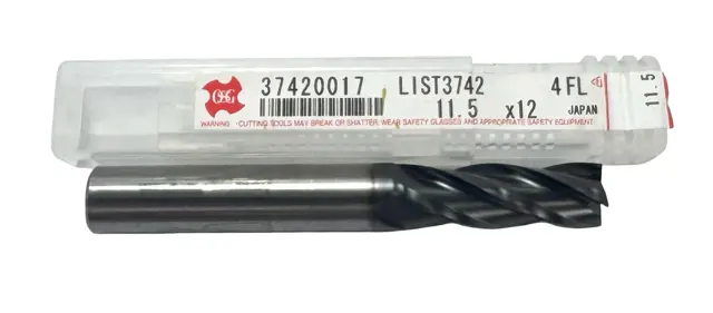 OSG 11.5mm Carbide End Mill 4 Flute CrN Coated