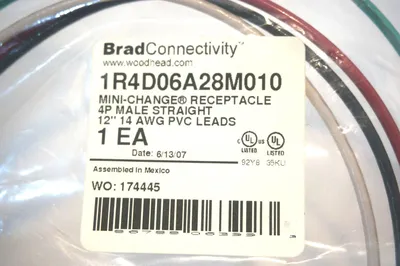 3 NEW WOODHEAD 1R4D06A28M010 RECEPTACLE