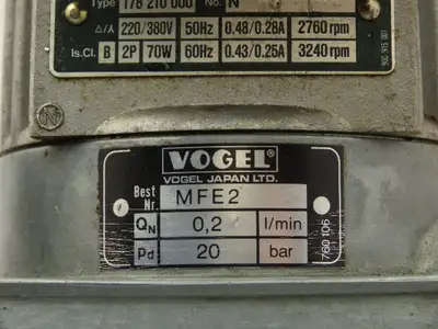 Vogel MFE2/BW6-N1310 Central Lubrication Oil Gear Pump 220V 50/60 HZ