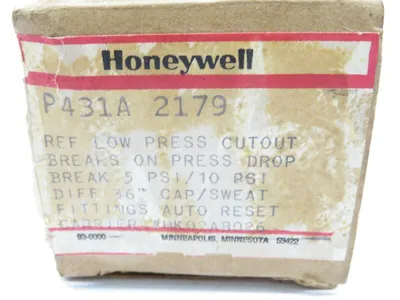 NEW HONEYWELL P431A-2179 LIMIT CONTROL LOW PRESSURE CUTOUT P431A2179